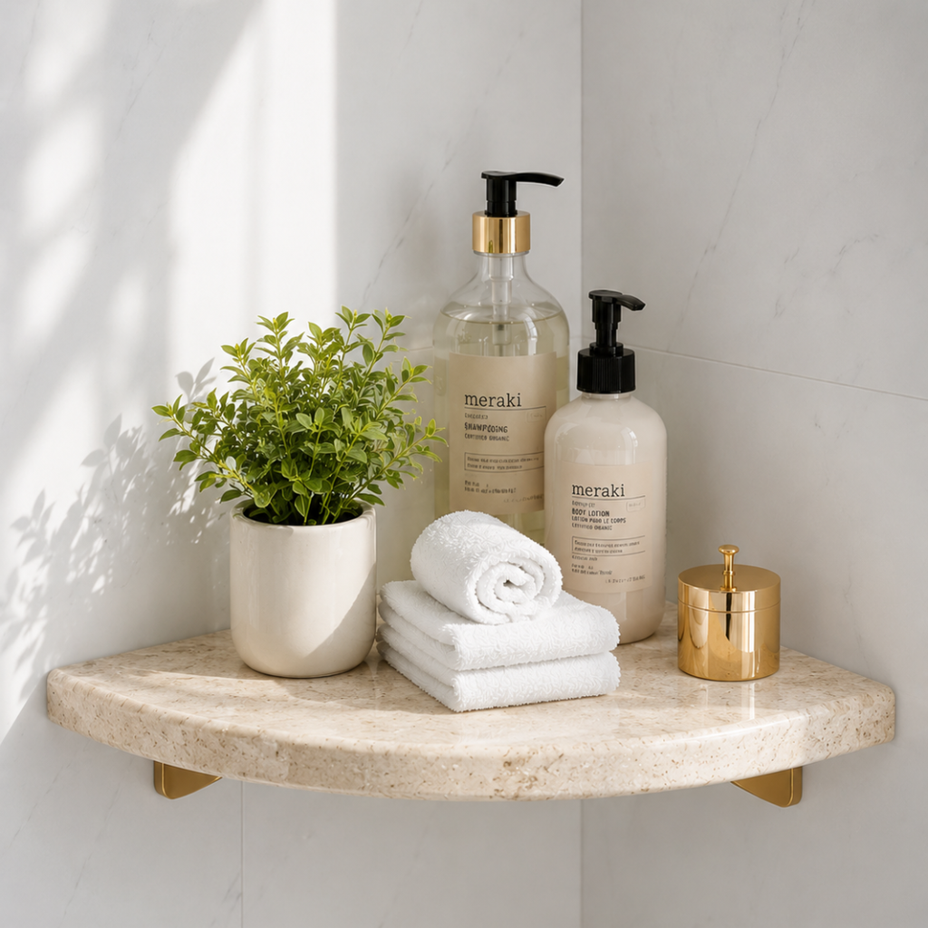 Travertine Stone Bathroom Shelf