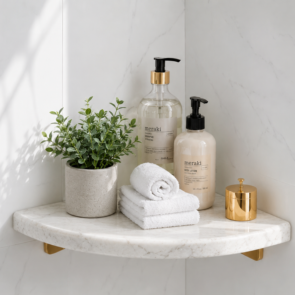 Travertine Stone Bathroom Shelf