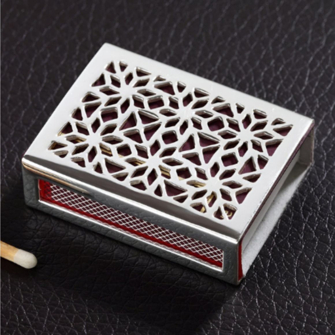 Premium Quality Safety Brass Matchbox Sleeve Holder Cover Customized Color Logo Durable Eco-Friendly Design Bulk Supply Low - Silver