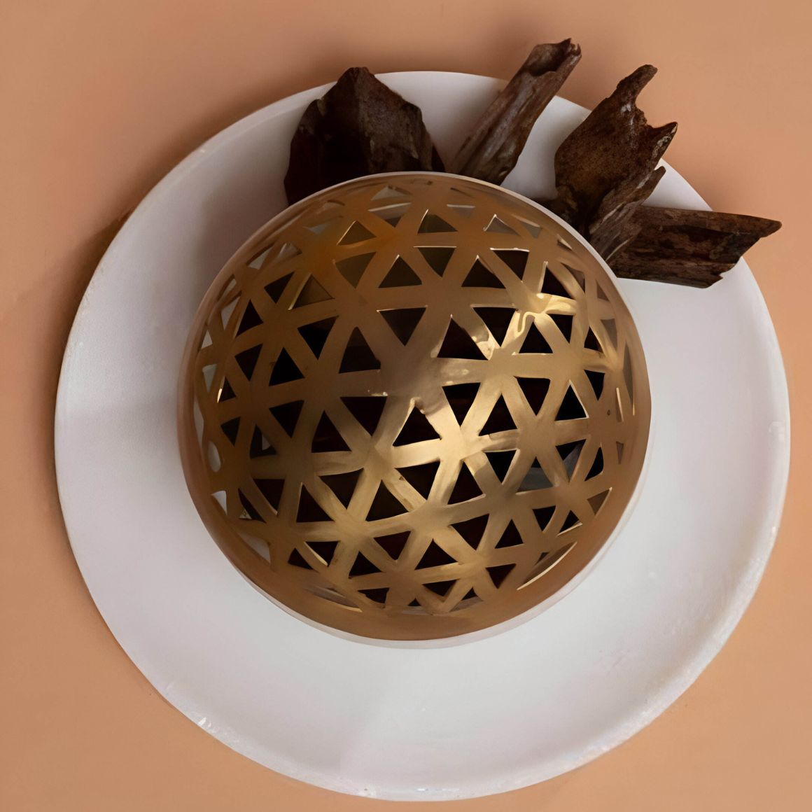 Custom Mubkhar Brass Incense Burner Gold Bakhoor Burner with White Marble and Gold Brass for Arabic Home Decor Gifts