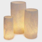 Rustic Alabaster Handmade Tea Light Candle Holders Custom Shapes Sizes White Jars Home Decoration From Indian Factory Wholesale