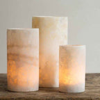 Rustic Alabaster Handmade Tea Light Candle Holders Custom Shapes Sizes White Jars Home Decoration From Indian Factory Wholesale