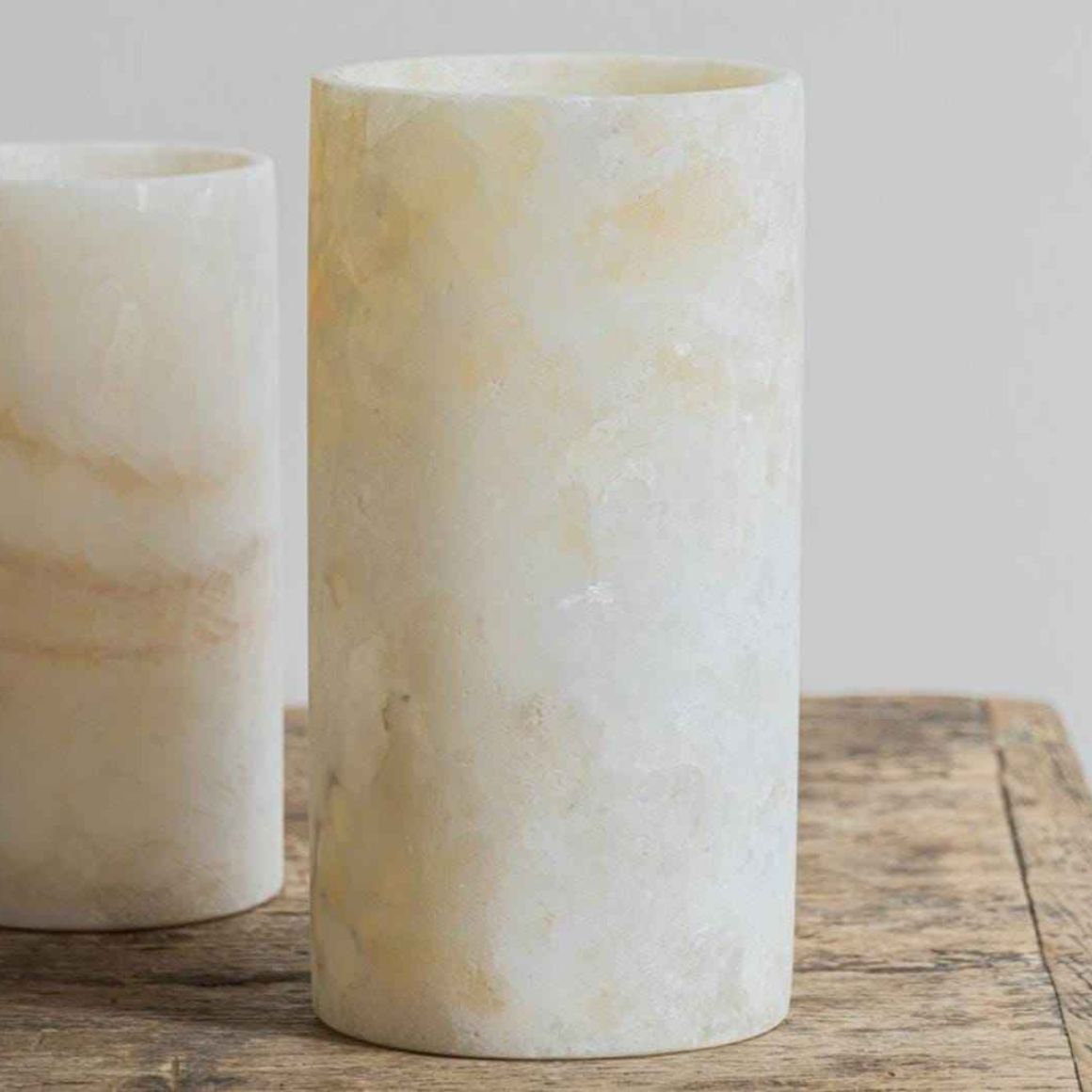 Rustic Alabaster Handmade Tea Light Candle Holders Custom Shapes Sizes White Jars Home Decoration From Indian Factory Wholesale