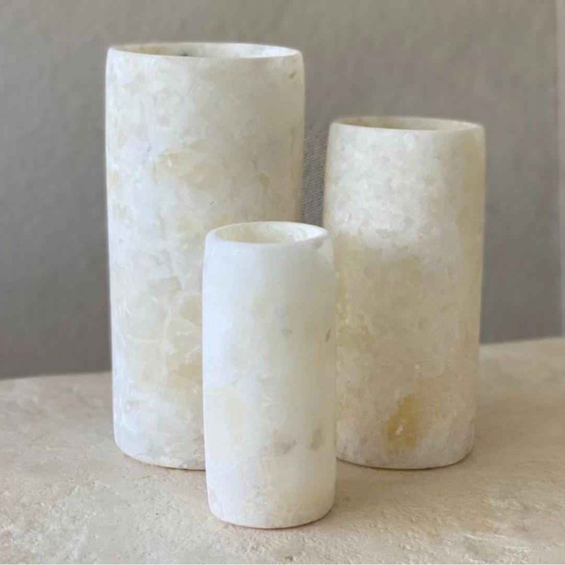 Rustic Alabaster Handmade Tea Light Candle Holders Custom Shapes Sizes White Jars Home Decoration From Indian Factory Wholesale