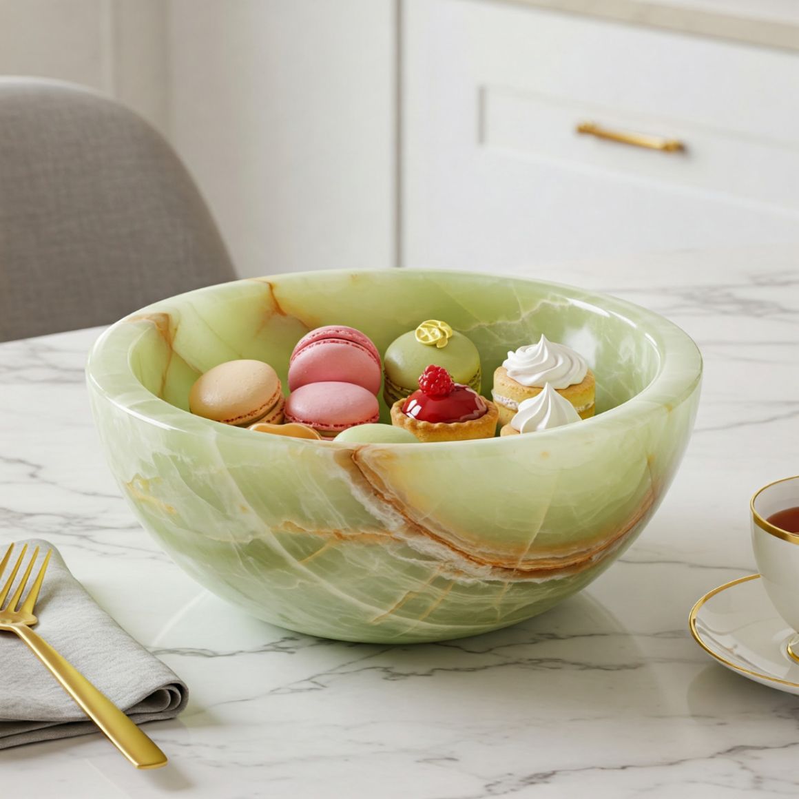 Premium Quality Green Onyx Decorative Bowl Natural Hand Carved Stone Dish Luxury Wholesale Supplier Factory Direct