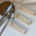 Hotselling Eco-Friendly Marble Spoon Fork Knife Rest Set Dishwasher Safe Handmade Luxury Tableware Utensil Holder Dining Decor