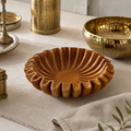 Jaisalmer Yellow Sandstone Ruffle Bowl | Hand-Carved Natural Stone Centerpiece