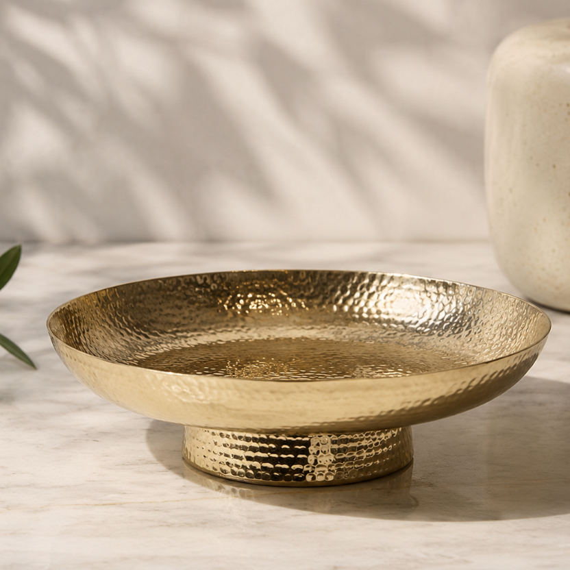 Luxury Hammered Brass Decorative Bowl