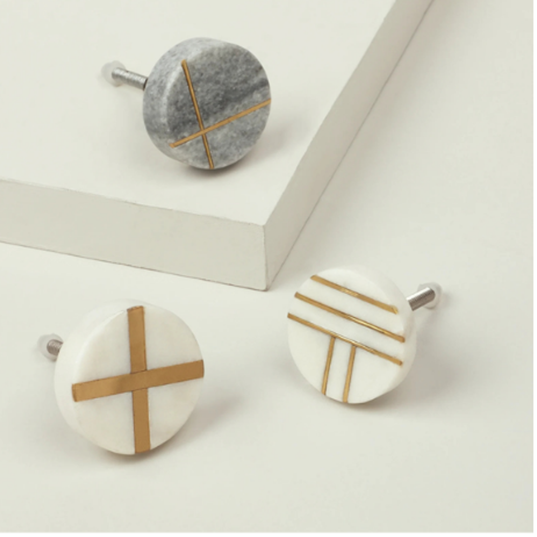 Eco-Friendly Luxury Design Handmade Marble Cabinet Knobs & Drawer Pulls for Bedroom Kitchen Furniture