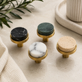 Eco-Friendly Luxury Design Handmade Marble Cabinet Knobs & Drawer Pulls for Bedroom Kitchen Furniture