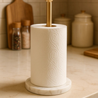 Luxury Eco-Friendly Paper Towel Holder Stand Brass Rod Organizer