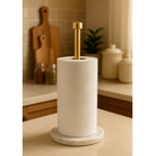 Luxury Eco-Friendly Paper Towel Holder Stand Brass Rod Organizer