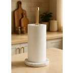 Luxury Eco-Friendly Paper Towel Holder Stand Brass Rod Organizer