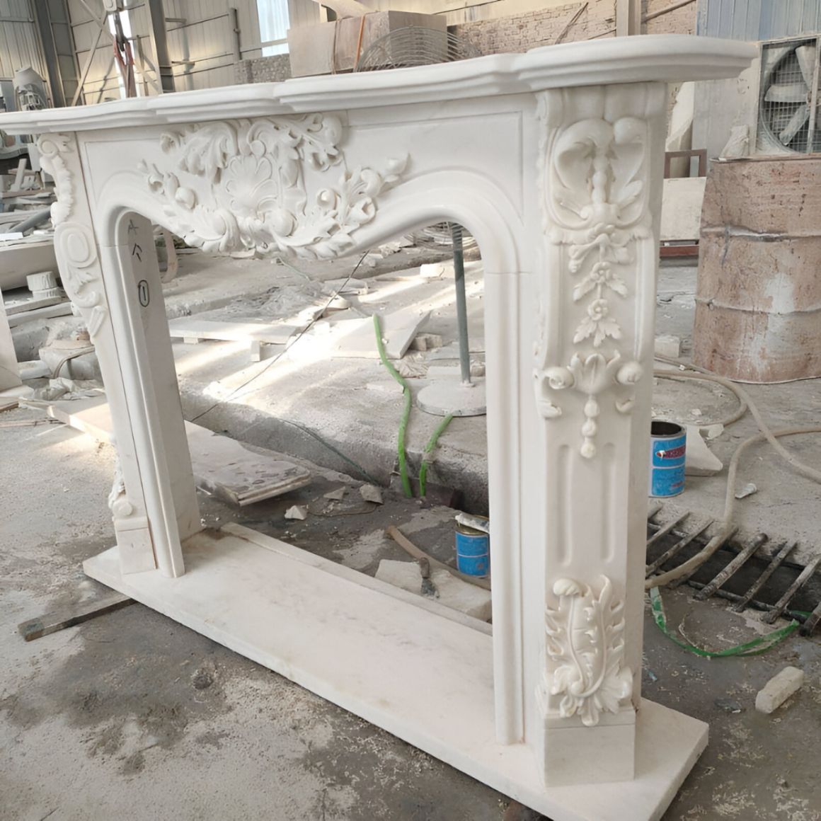 Classic Marble Fireplace Mantel Elegant Handmade Carved Stone Surround Premium Finish Factory Direct Wholesale Global Export