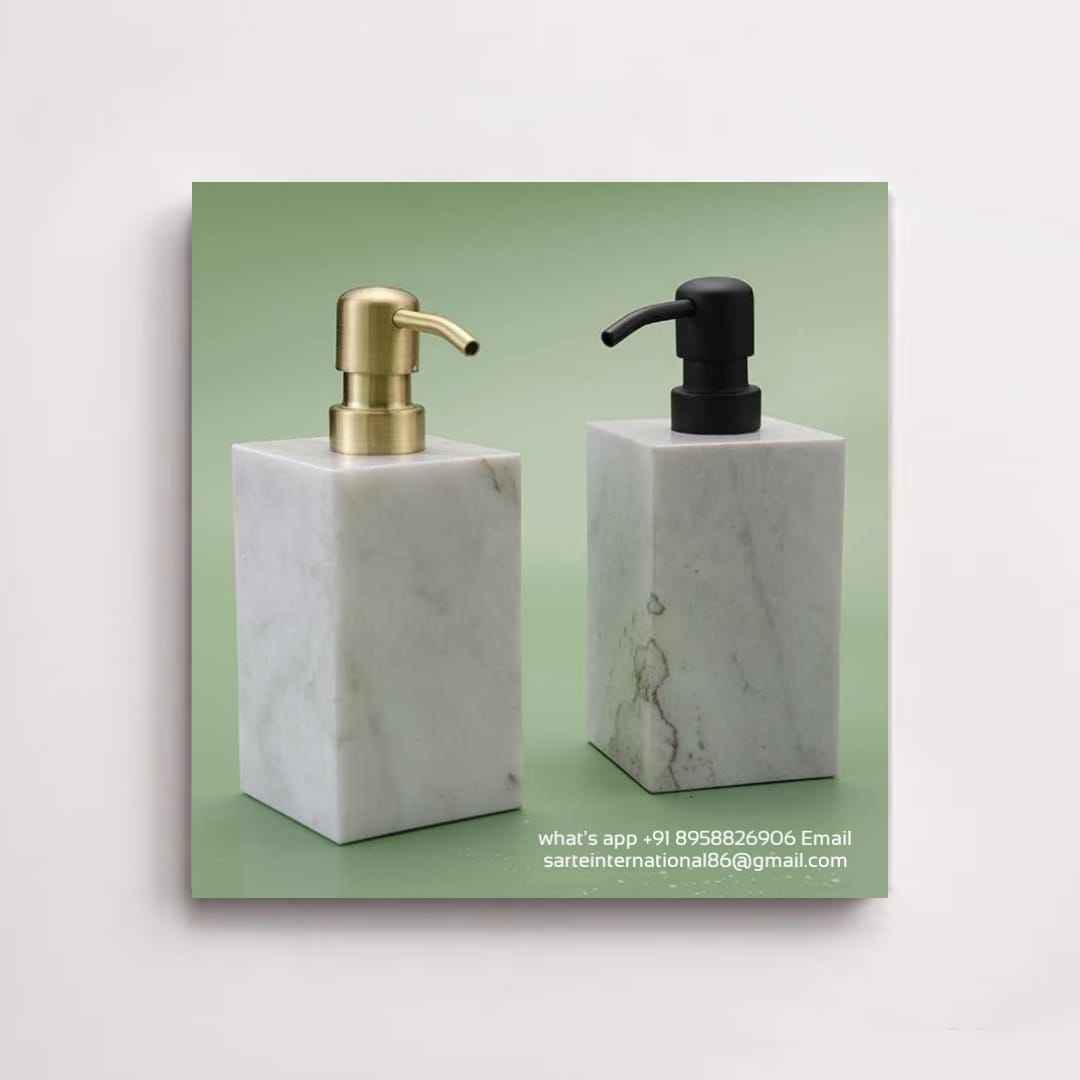 Wholesale High Quality Marble Automatic and Manual Soap Dispensers with Modern Design Refillable Custom Logo for Bathroom Use
