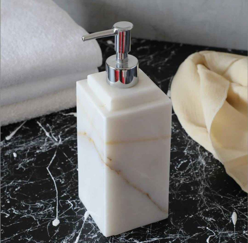 Wholesale High Quality Marble Automatic and Manual Soap Dispensers with Modern Design Refillable Custom Logo for Bathroom Use