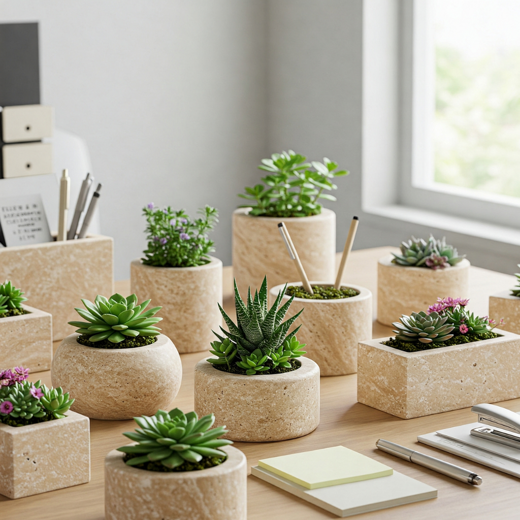 Mini Travertine Stone Planter