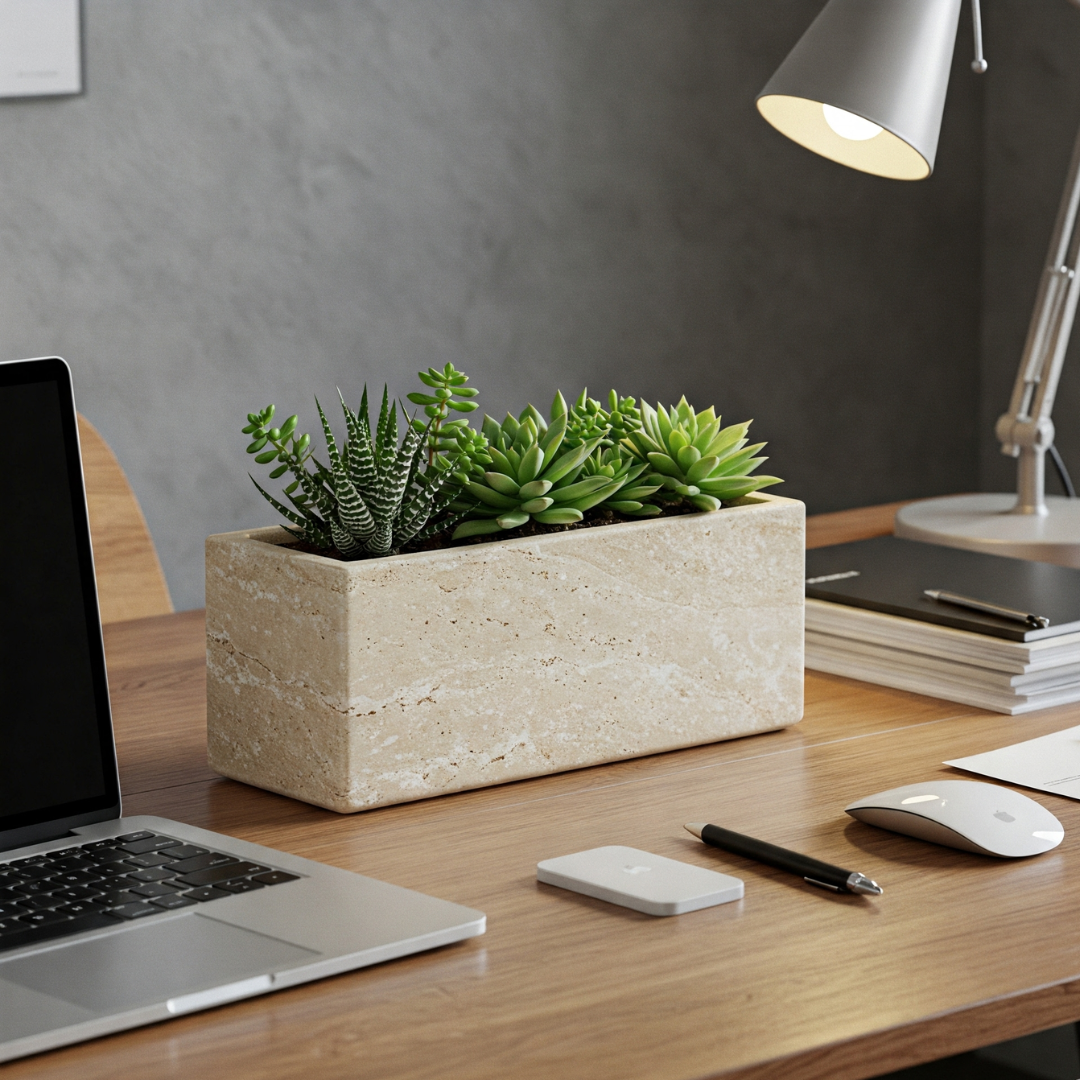 Mini Travertine Stone Planter