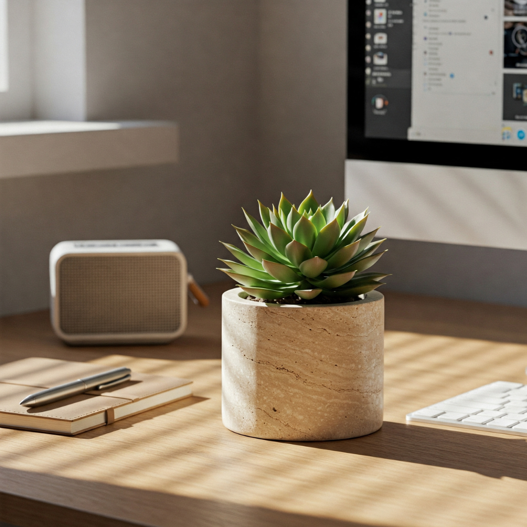 Mini Travertine Stone Planter