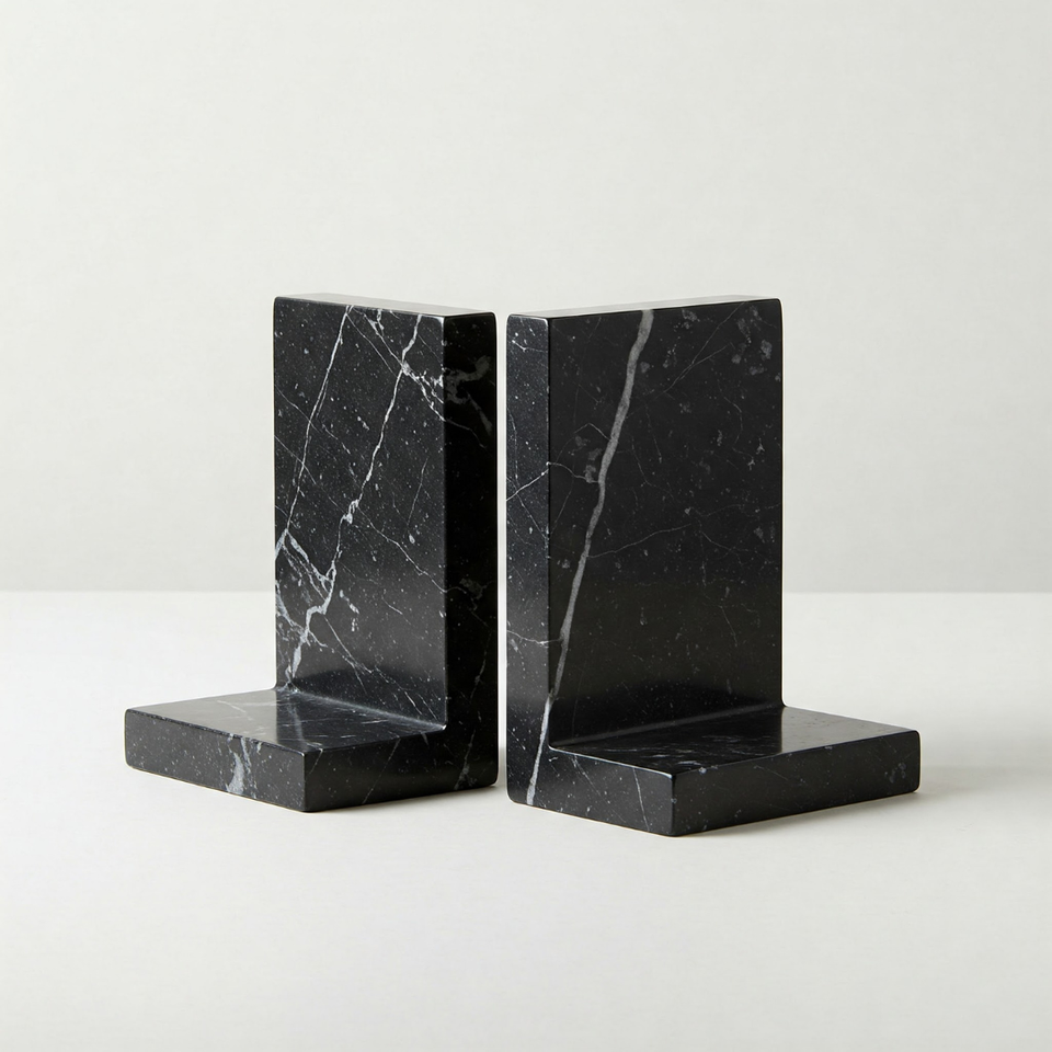 Luxury Modern Nordic Marble Movable Customizable Bookends Decorative Handmade Organizer Bookends Home Office/Living