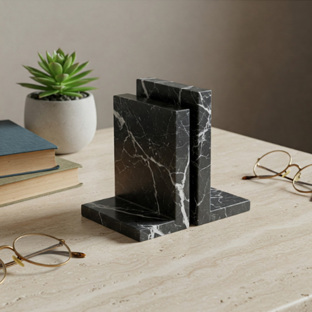 Luxury Modern Nordic Marble Movable Customizable Bookends Decorative Handmade Organizer Bookends Home Office/Living
