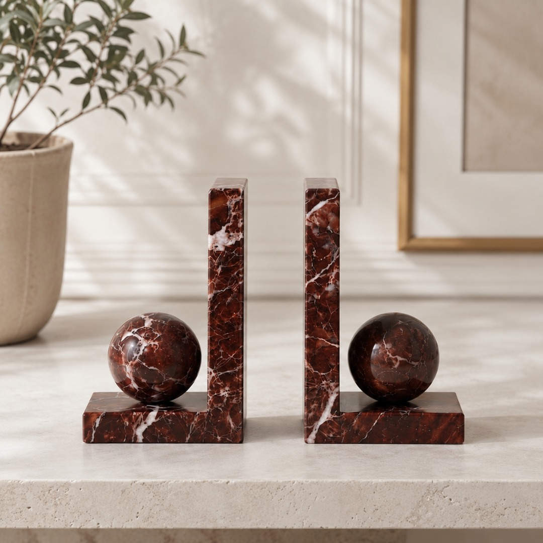 Luxury Modern Nordic Marble Movable Customizable Bookends Decorative Handmade Organizer Bookends Home Office/Living
