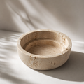 Natural Travertine Stone Round Decorative Bowl