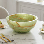 Natural Green Onyx BPA Free Disposable Luxury Handmade Stone Carved Heat Resistant Double Walled Eco-Friendly Decorative Serving