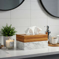 Luxury Handmade Natural Marble Wood Eco-friendly Customized Color Tissue Box Cover Modern Design Home Hotel Restaurant Tissue