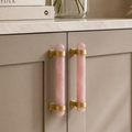 Direct Factory Supply Traditional White Marble Door Handle for Drawer Cabinet Dresser with Durable Push-Pull Function