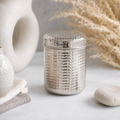 Vintage Silver Handcrafted Metal Candy Storage Jar Flip Top Dustproof Lid Eco-Friendly Modern Luxury for Presents Home Kitchen