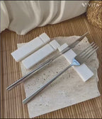 Hotselling Eco-Friendly Marble Spoon Fork Knife Rest Set Dishwasher Safe Handmade Luxury Tableware Utensil Holder Dining Decor