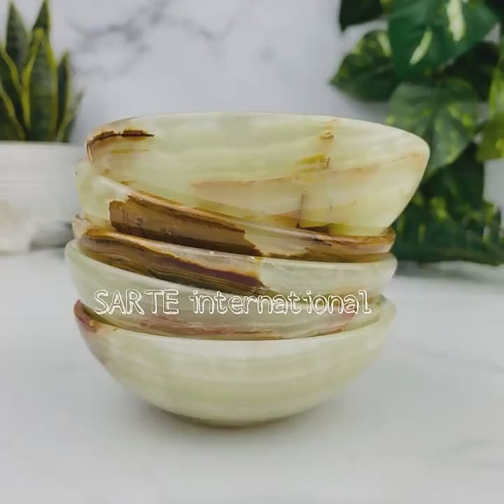 Natural Green Onyx BPA Free Disposable Luxury Handmade Stone Carved Heat Resistant Double Walled Eco-Friendly Decorative Serving