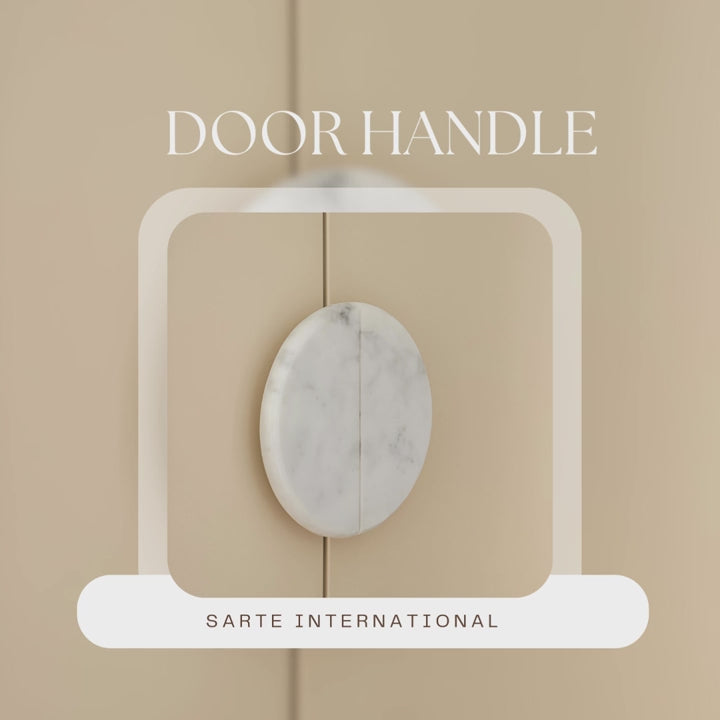 Direct Factory Supply Traditional White Marble Door Handle for Drawer Cabinet Dresser with Durable Push-Pull Function